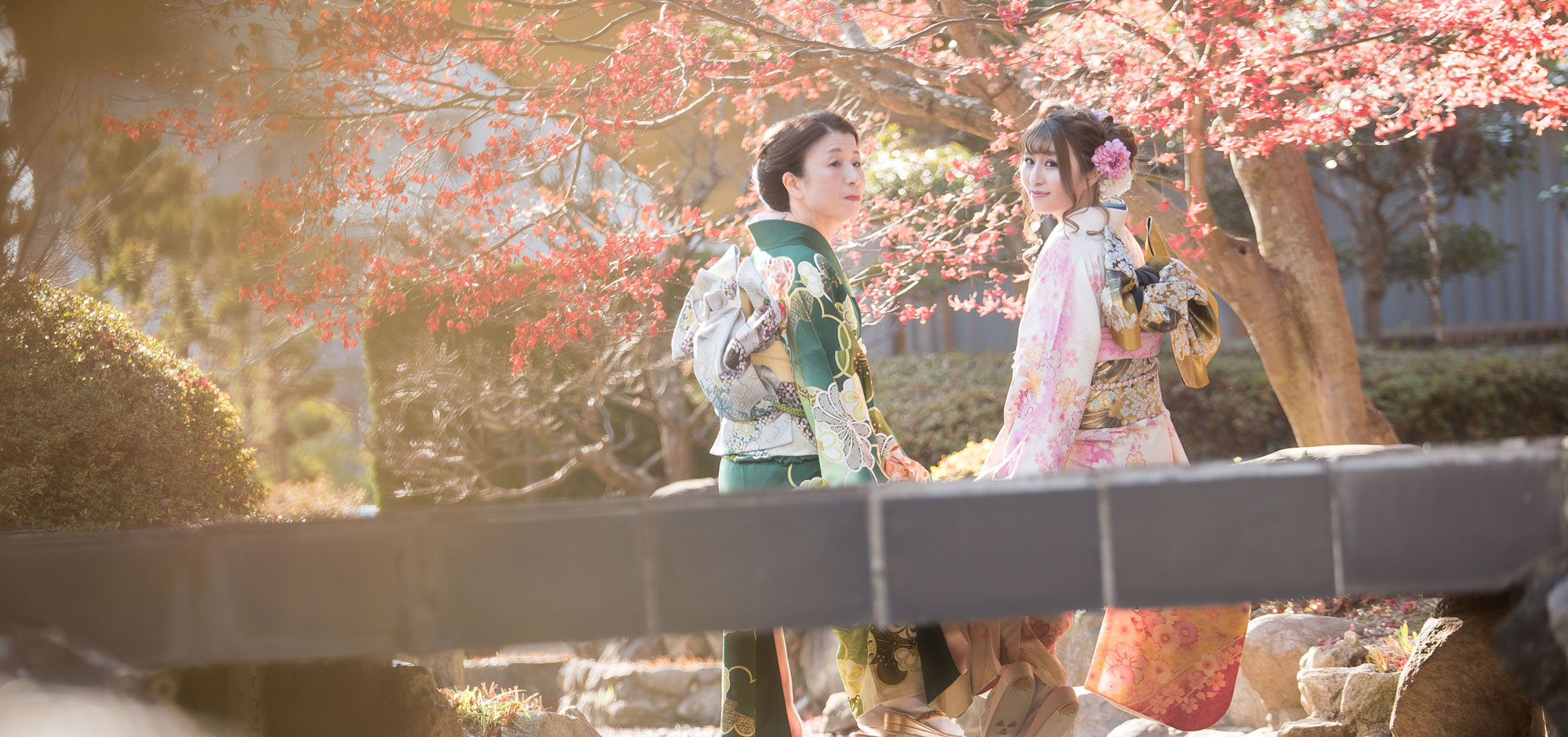 「感謝」の家族成人写真